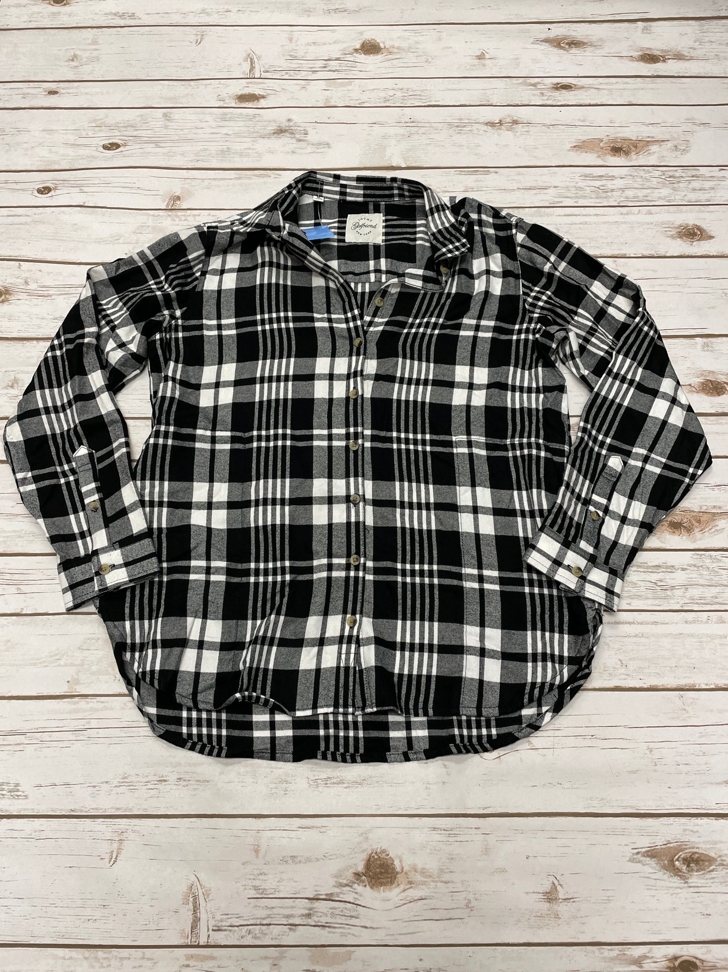 Top Long Sleeve By Jachs Girlfirend In Plaid Pattern, Size: M