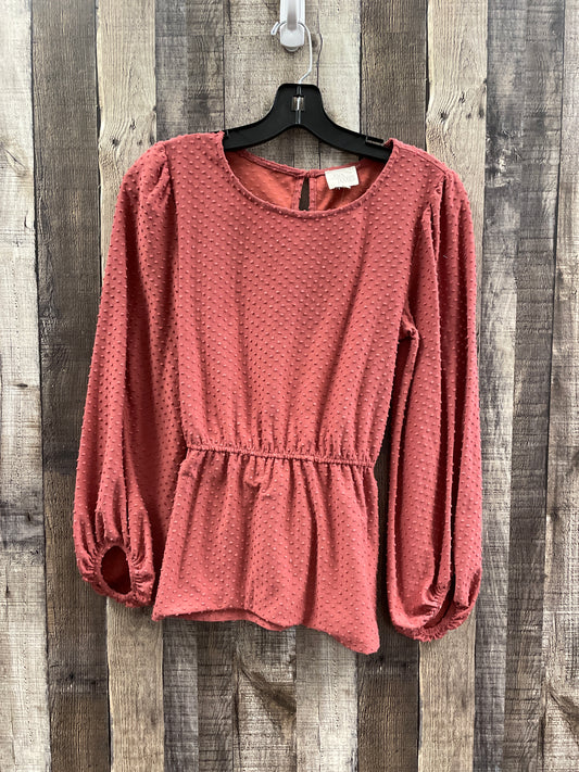 Top Long Sleeve By Ava James In Mauve, Size: M