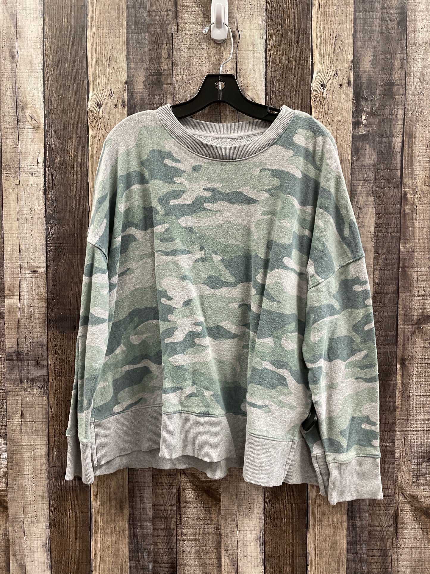 Sweatshirt Crewneck By Time And Tru In Camouflage Print, Size: Xl