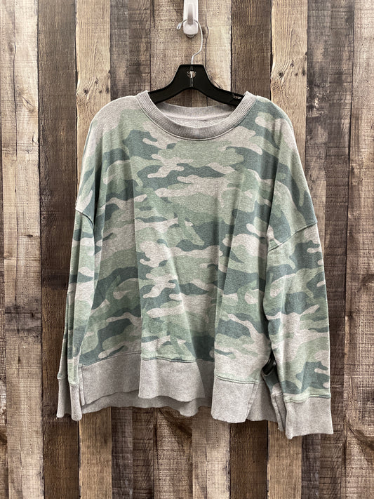 Sweatshirt Crewneck By Time And Tru In Camouflage Print, Size: Xl