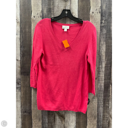 Top Long Sleeve By Loft In Pink, Size: M