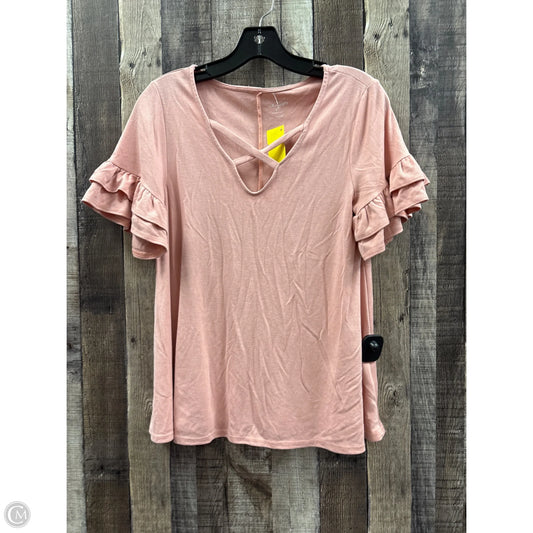 Top Short Sleeve By Alya In Pink, Size: S