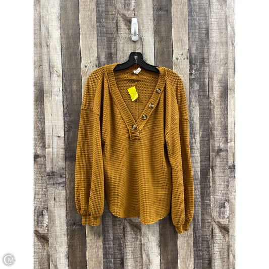 Top Long Sleeve By Wishlist In Brown, Size: S