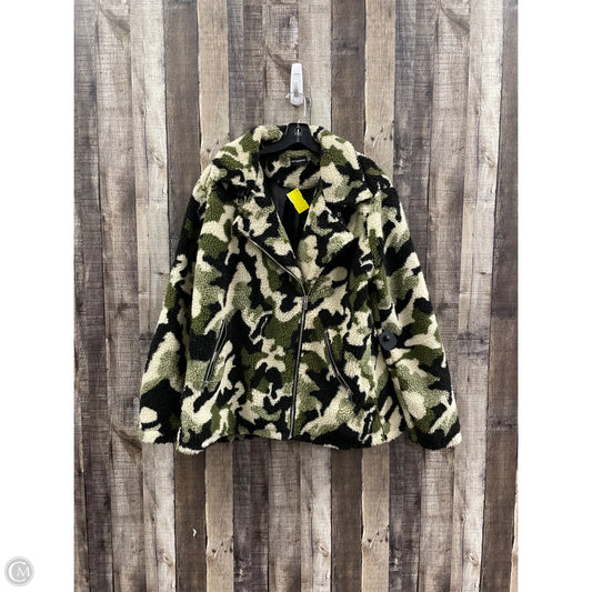 Jacket Faux Fur & Sherpa By Pretty Little Thing In Camouflage Print, Size: L