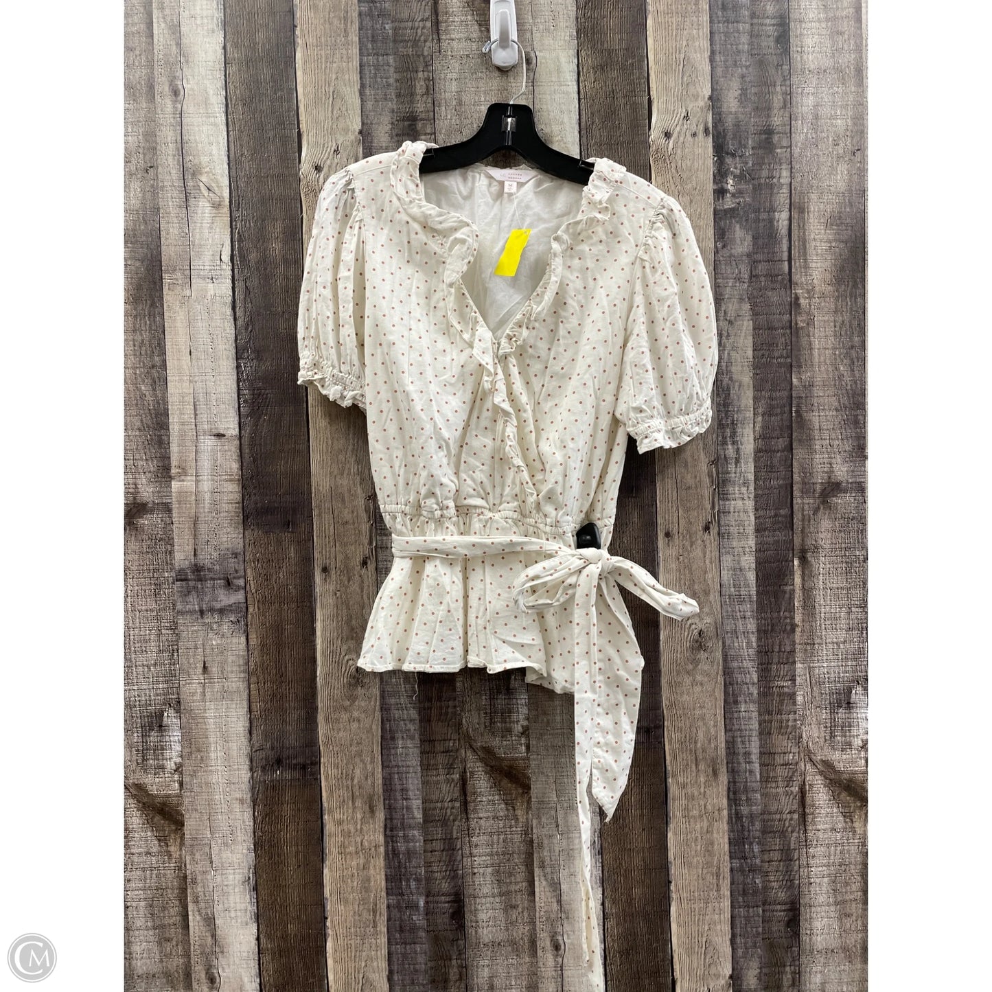 Top Short Sleeve By Lc Lauren Conrad In Polkadot Pattern, Size: M
