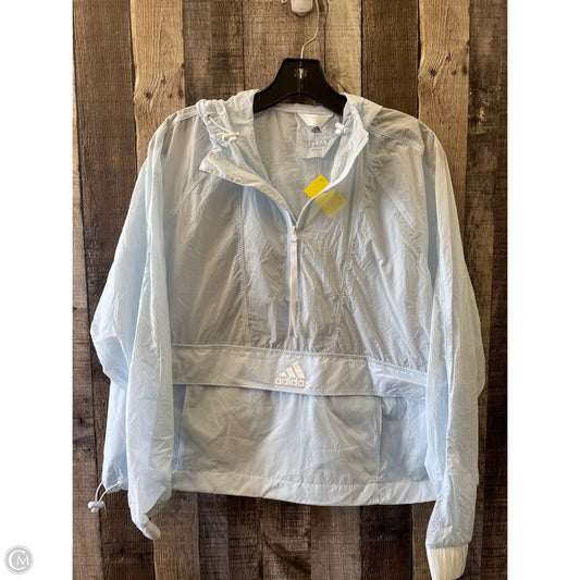 Athletic Jacket By Adidas In Blue, Size: S