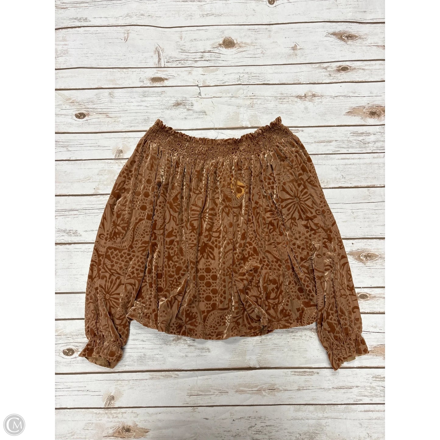 Top Long Sleeve By Free People In Orange, Size: S
