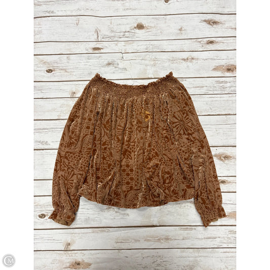 Top Long Sleeve By Free People In Orange, Size: S