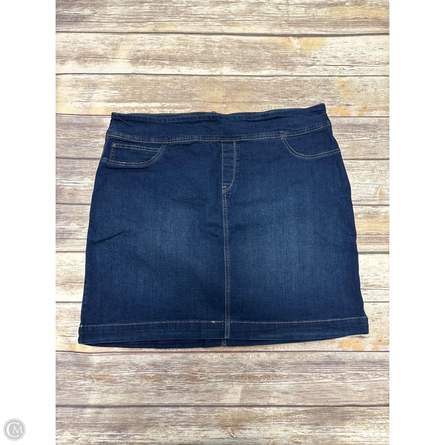 Skirt Mini & Short By Cmf In Blue Denim, Size: 20