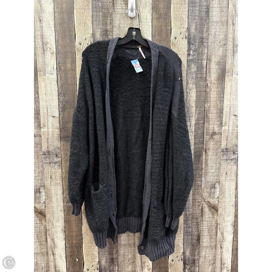 Sweater Cardigan By Free People In Black & Blue, Size: M
