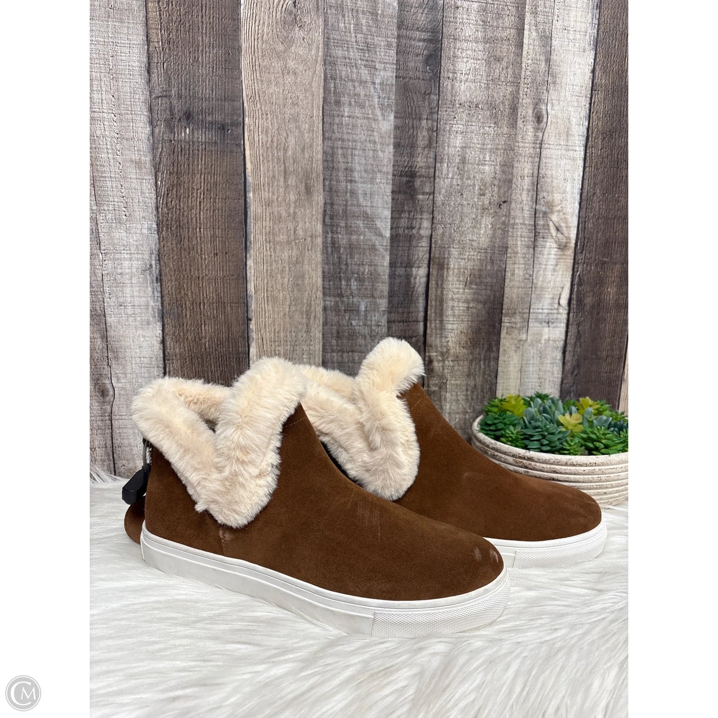 Boots Ankle Flats By J Slides In Tan, Size: 9