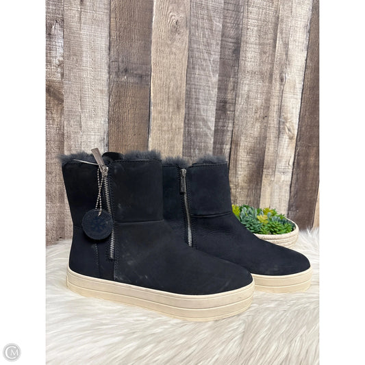 Boots Ankle Flats By J Slides In Navy, Size: 9