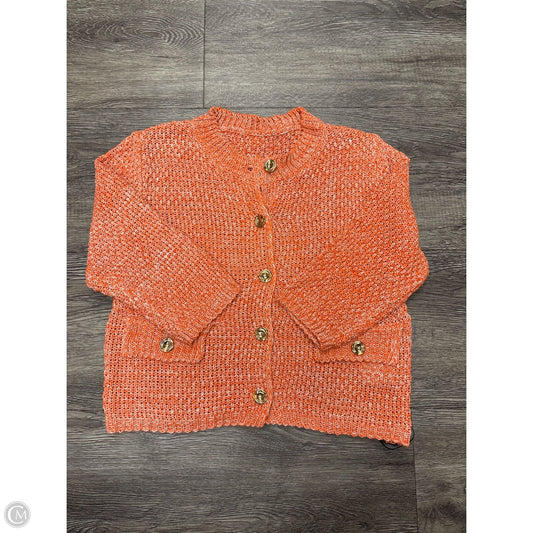 Sweater Cardigan By Cmf In Orange, Size: S