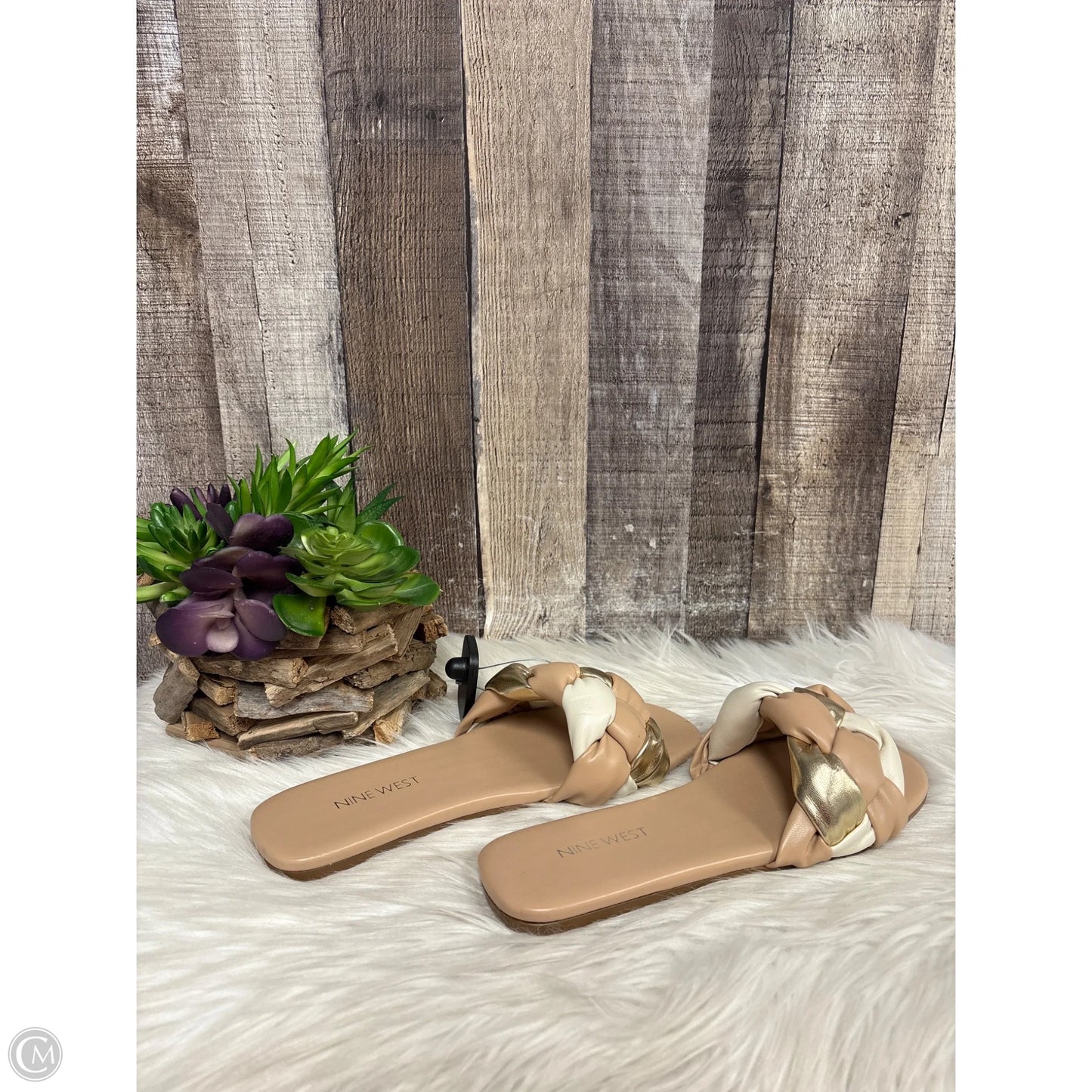 Sandals Flats By Nine West In Tan, Size: 6.5