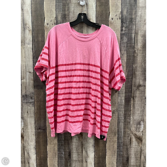 Top Short Sleeve By Maurices In Pink & Red, Size: 3x