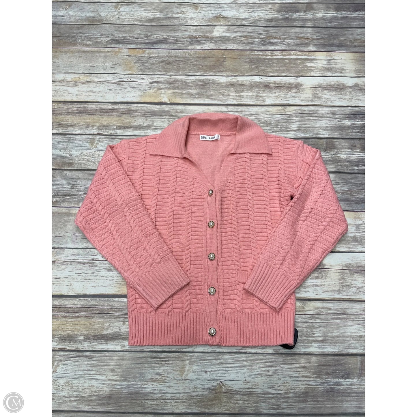 Sweater Cardigan By Grace Karin In Pink, Size: S