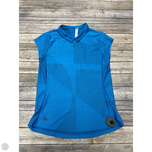Athletic Top Short Sleeve By Adidas In Blue, Size: S
