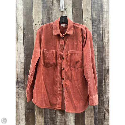 Jacket Shirt By Madewell In Pink, Size: S
