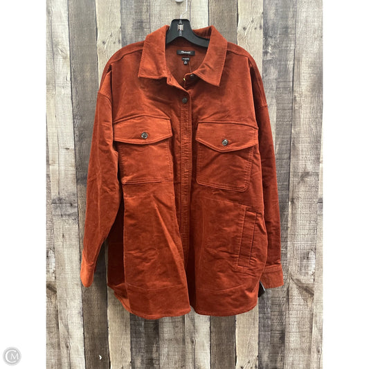 Jacket Shirt By Madewell In Orange, Size: Xl