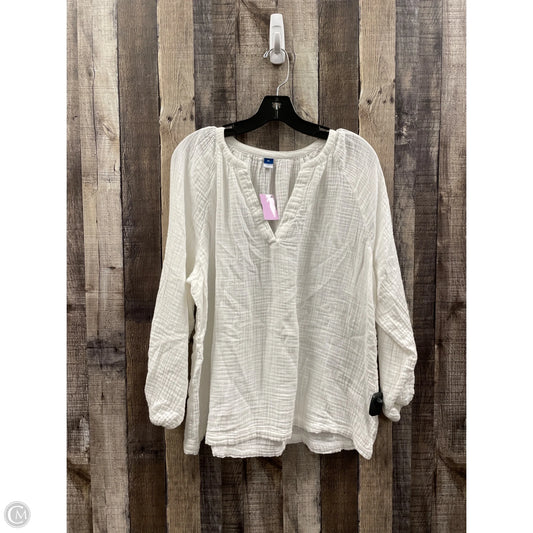 Top Long Sleeve By Old Navy In White, Size: Xl