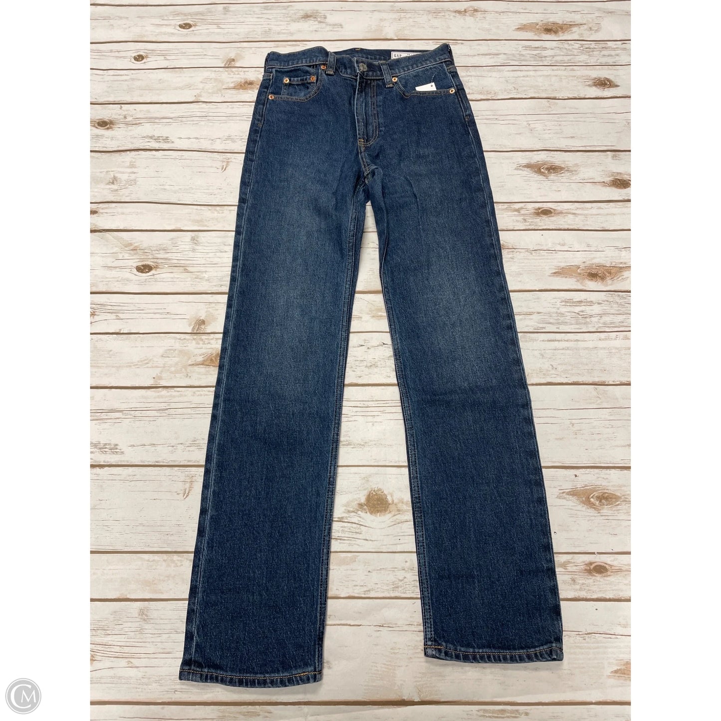 Jeans Straight By Gap In Blue Denim, Size: 2