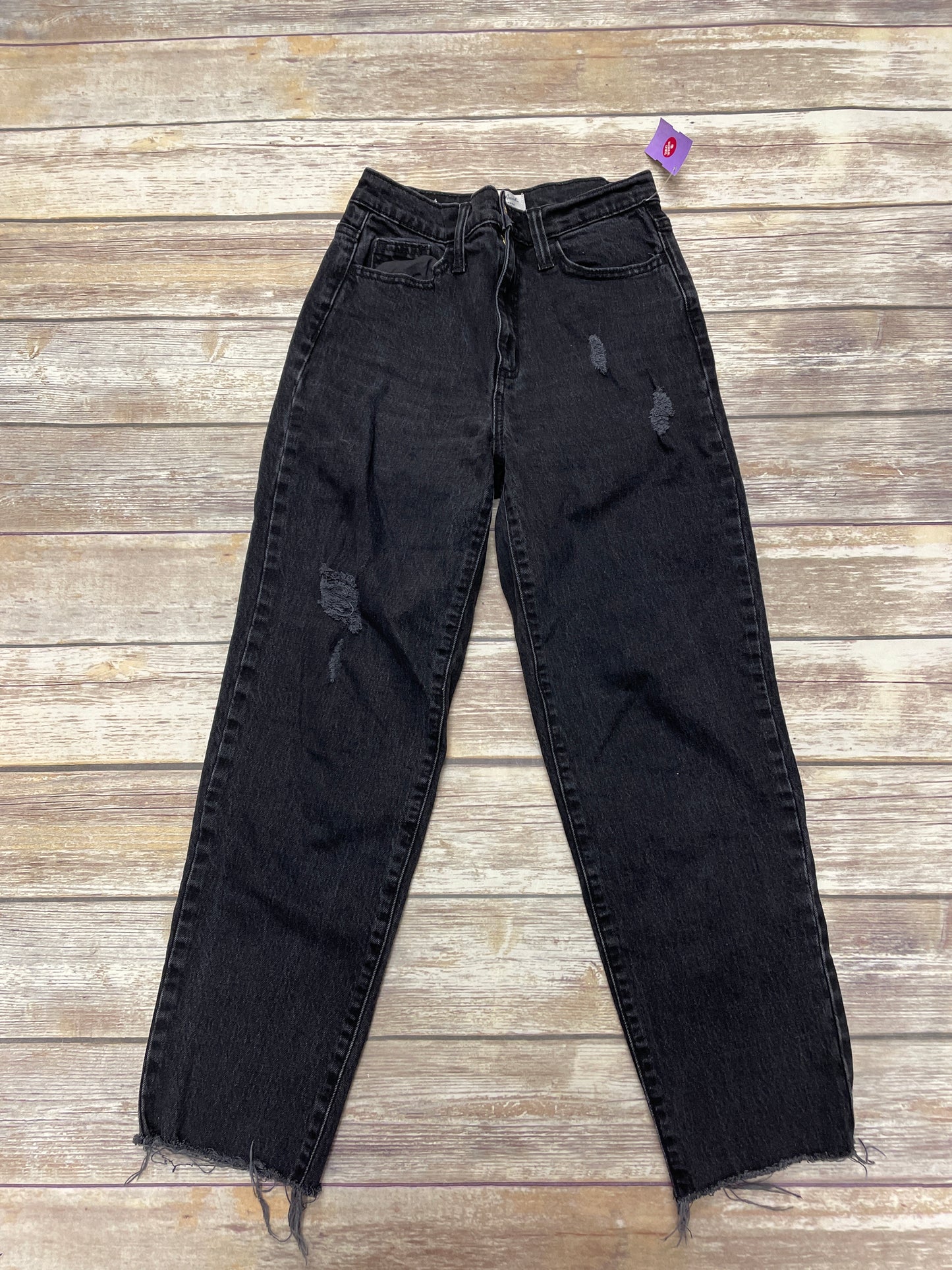 Jeans Straight By Universal Threads In Black Denim, Size: 0