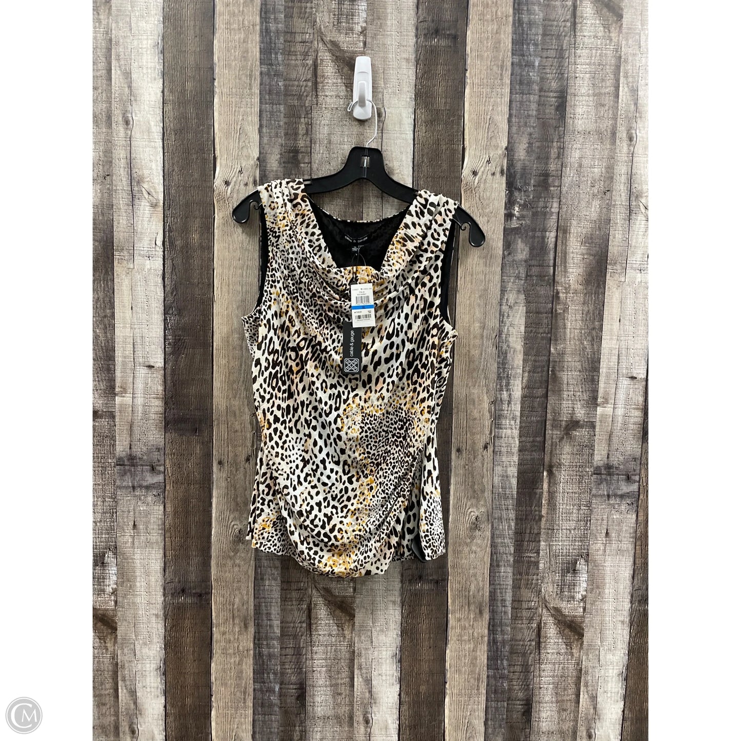 Top Sleeveless By Cable And Gauge In Leopard Print, Size: Xl