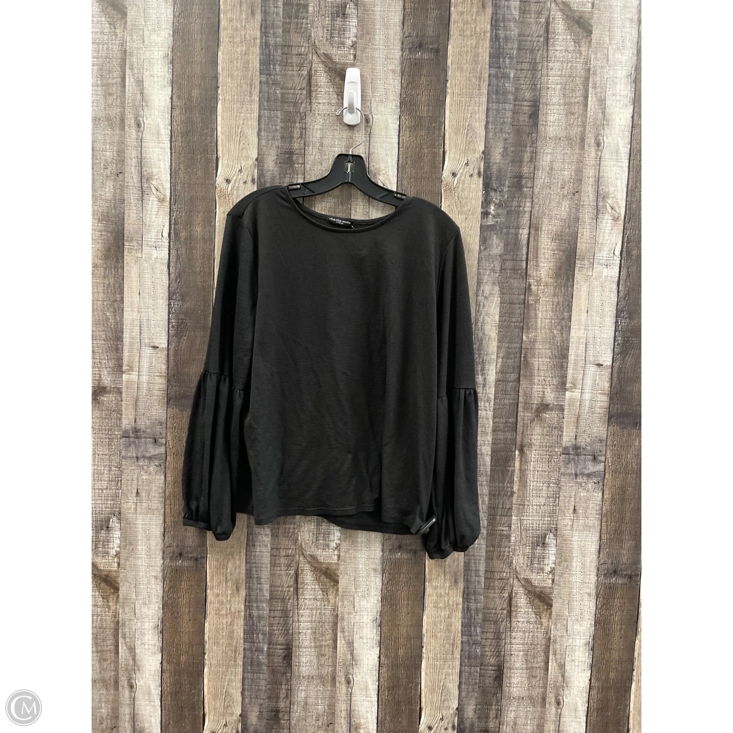 Top Long Sleeve Basic By Cha Cha Vente In Black, Size: Xl