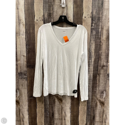 Top Long Sleeve Basic By Gap In White, Size: L