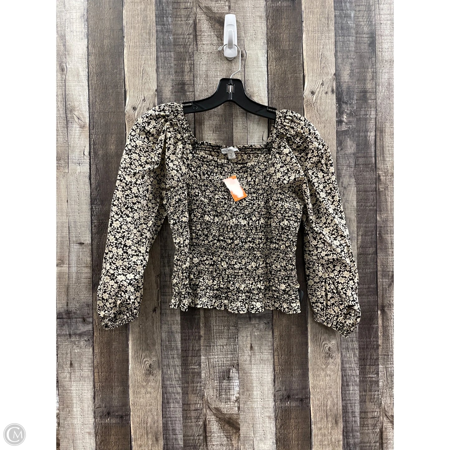 Top Long Sleeve By Free Assembly In Floral Print, Size: S