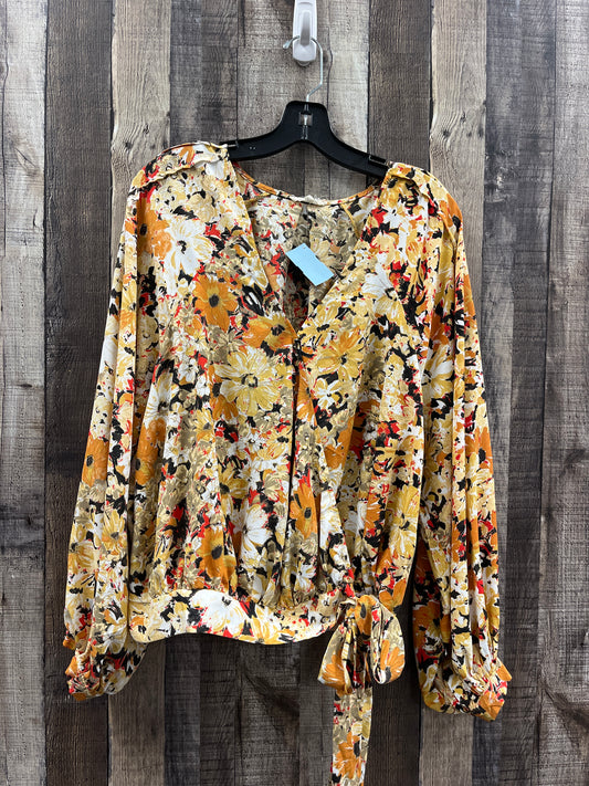 Top Long Sleeve By Easel In Floral Print, Size: L