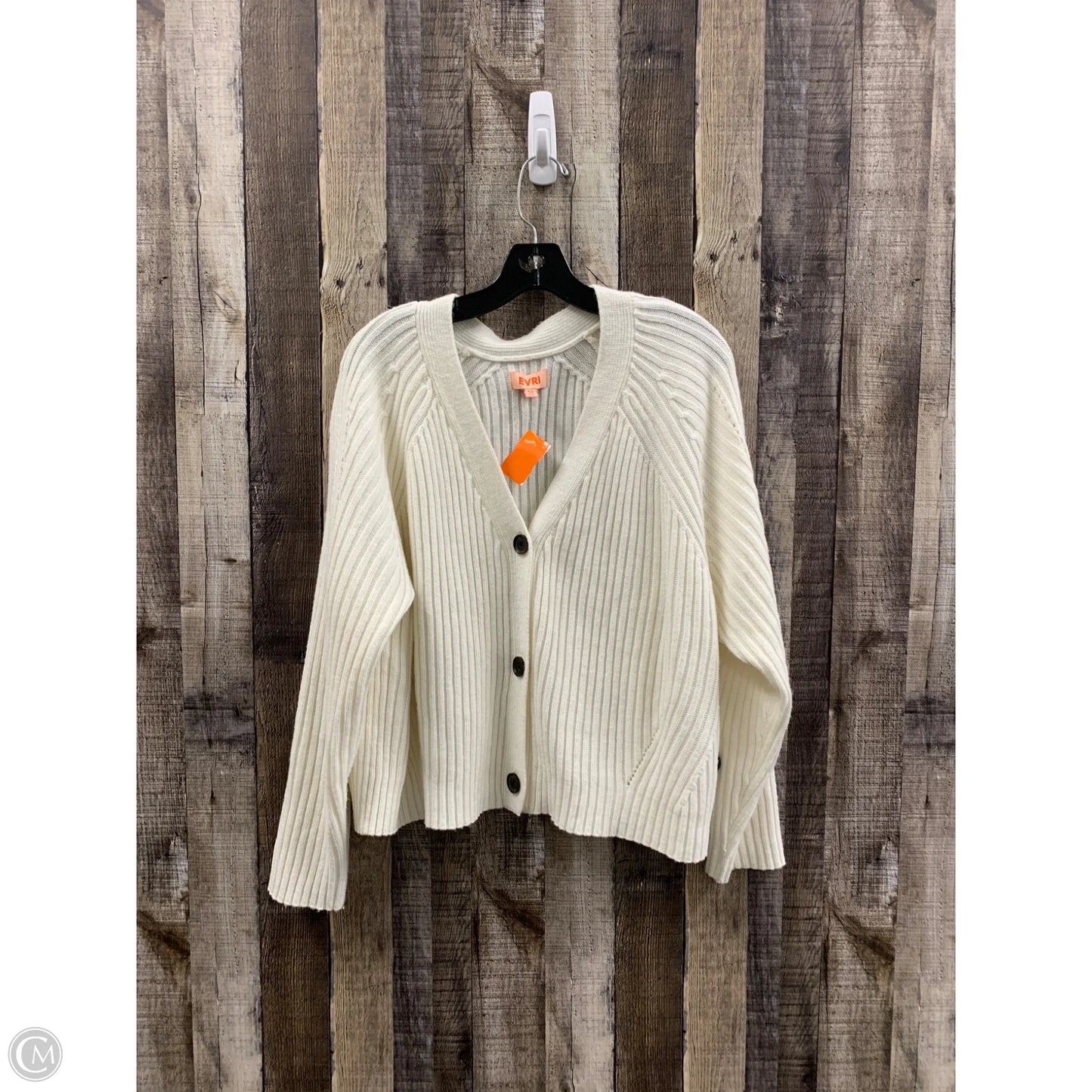 Cardigan By Evri In White, Size: 2x