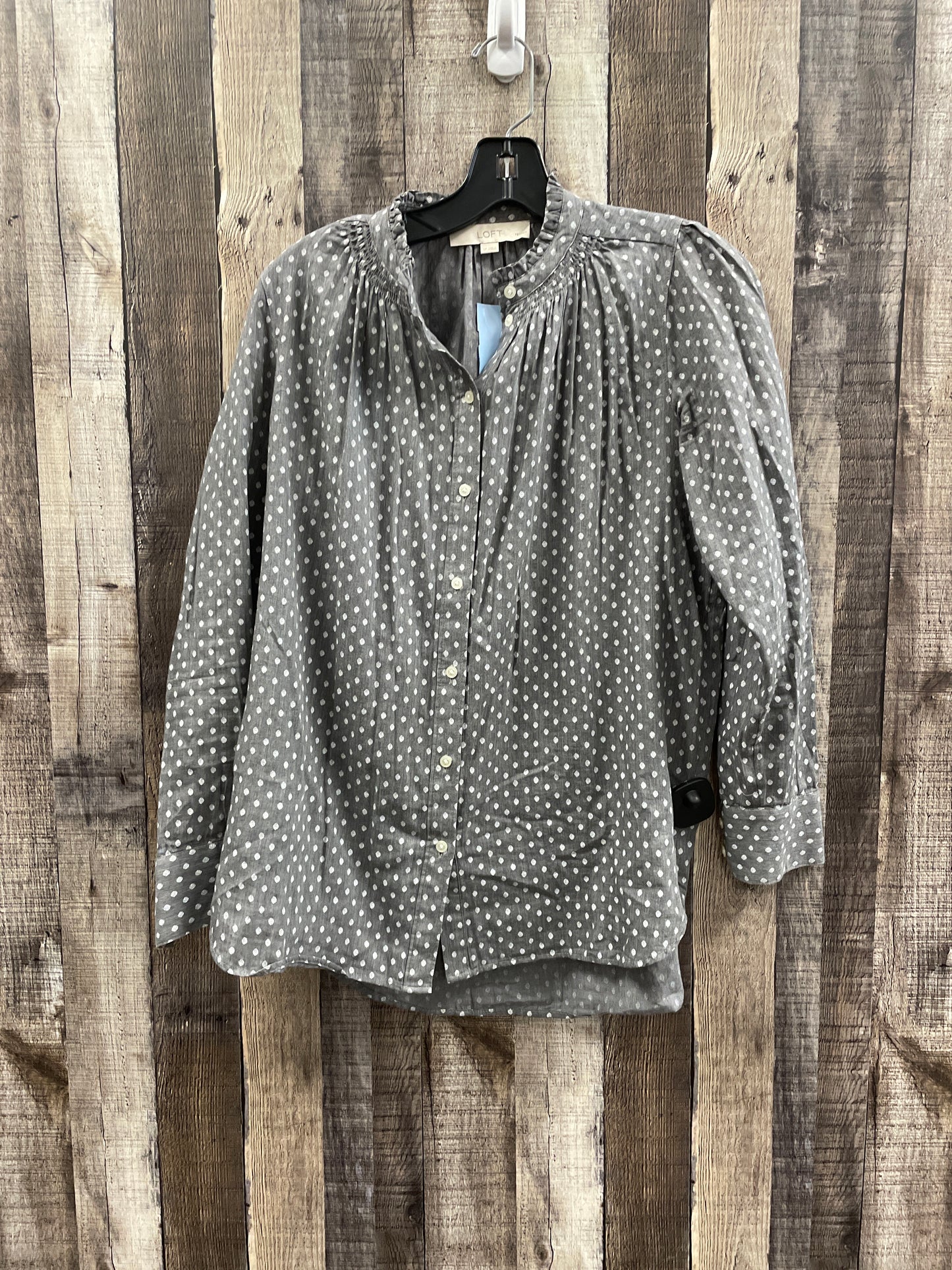 Top Long Sleeve By Loft In Polkadot Pattern, Size: Sp