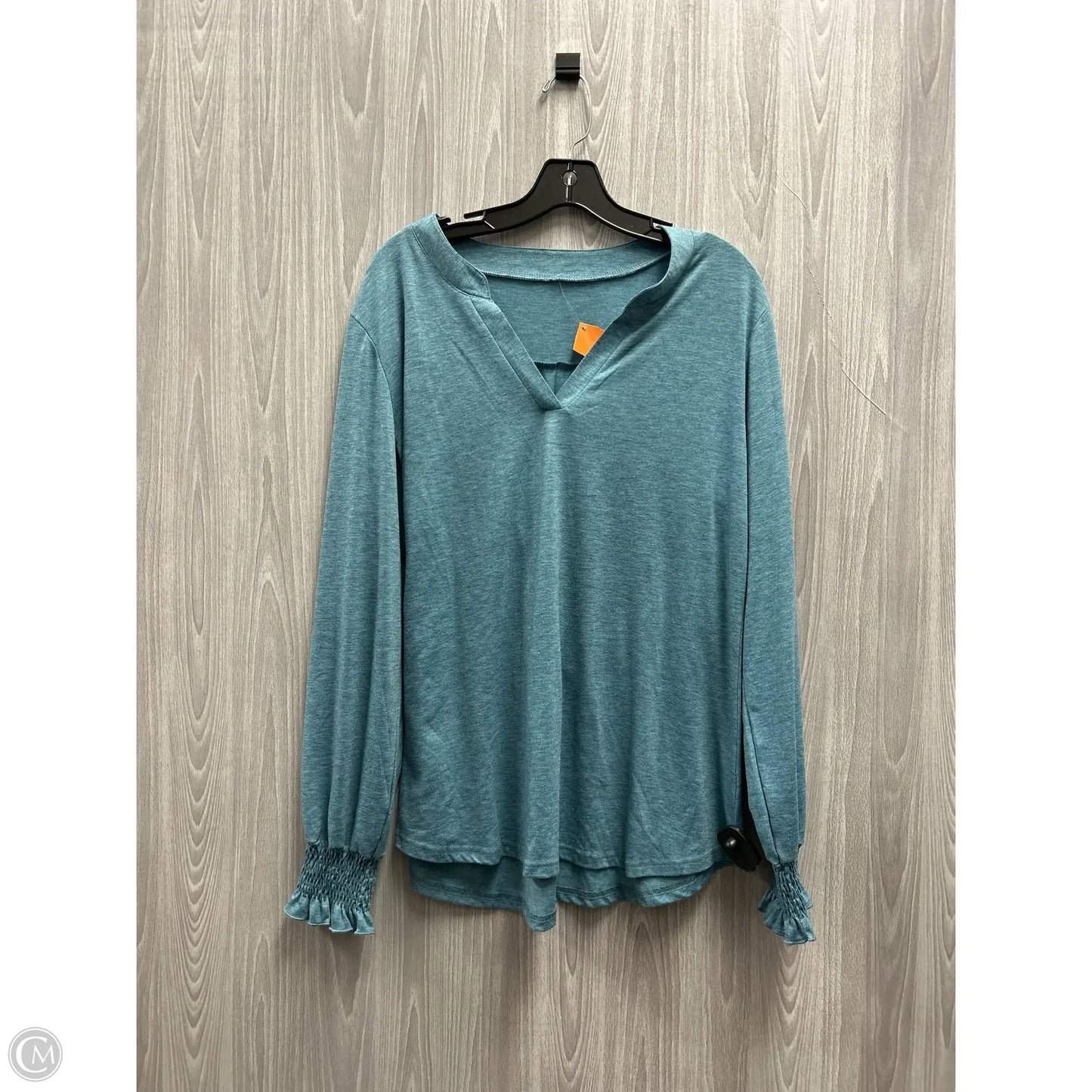 Top Long Sleeve Basic By Cmf In Blue, Size: Xl