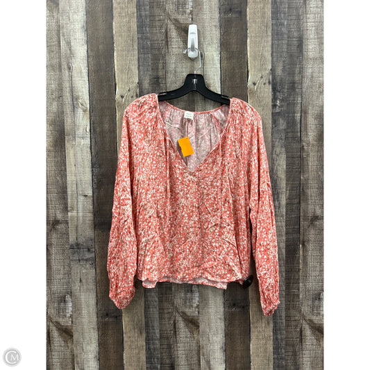 Top Long Sleeve By Cme In Pink, Size: S