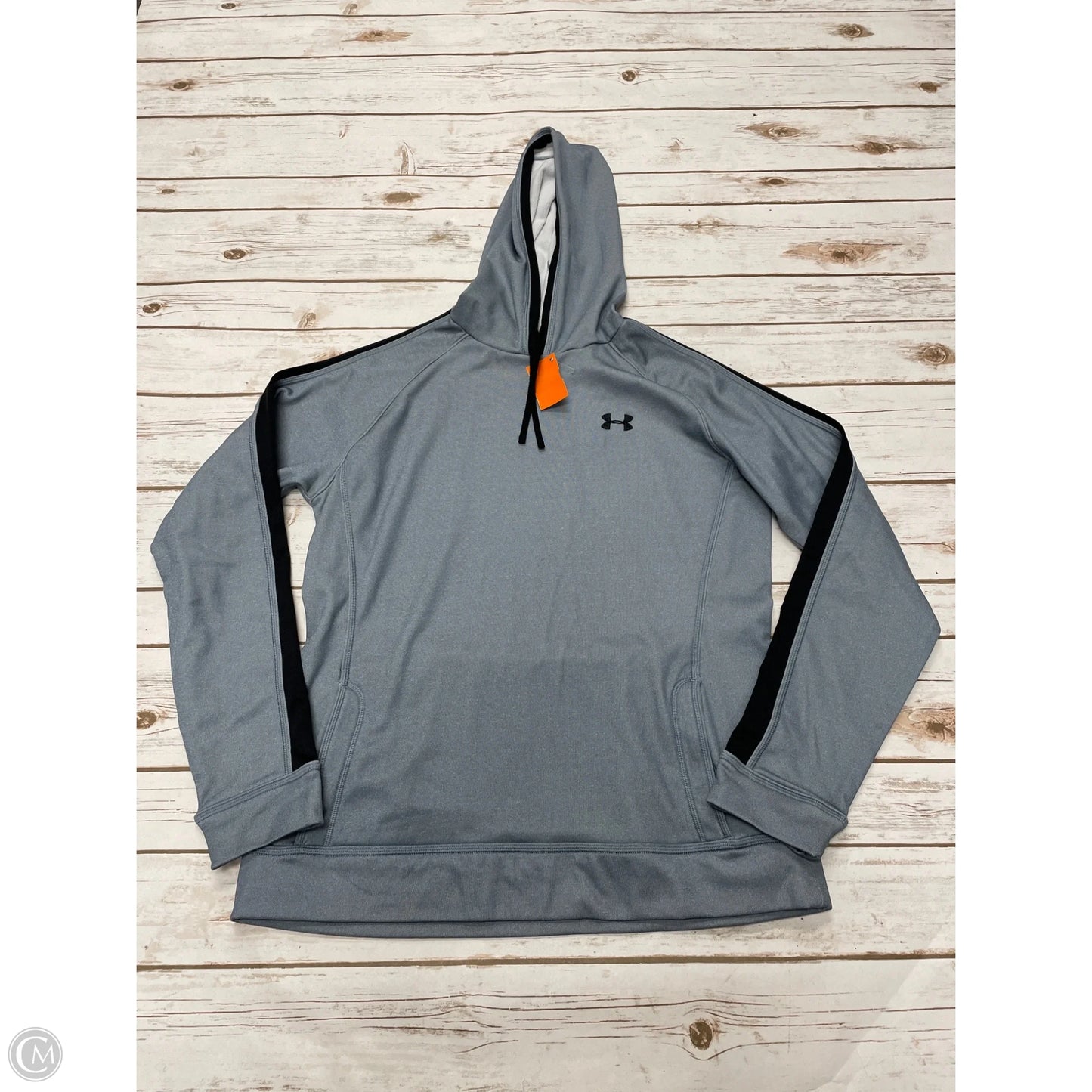Athletic Sweatshirt Hoodie By Under Armour In Grey, Size: M