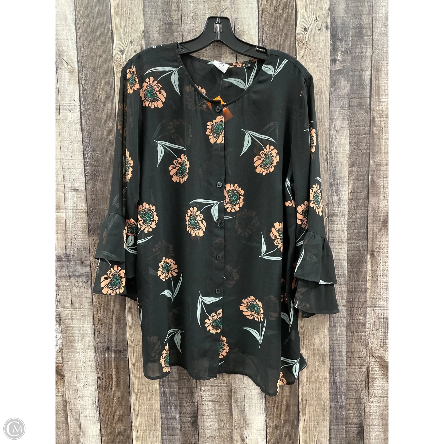 Top Long Sleeve By Cabi In Black, Size: L