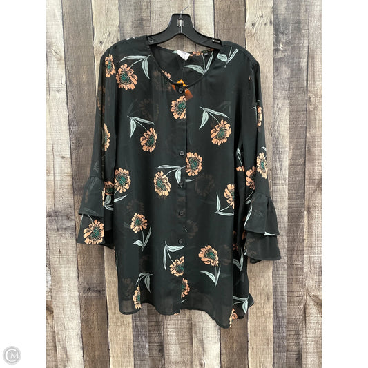 Top Long Sleeve By Cabi In Black, Size: L