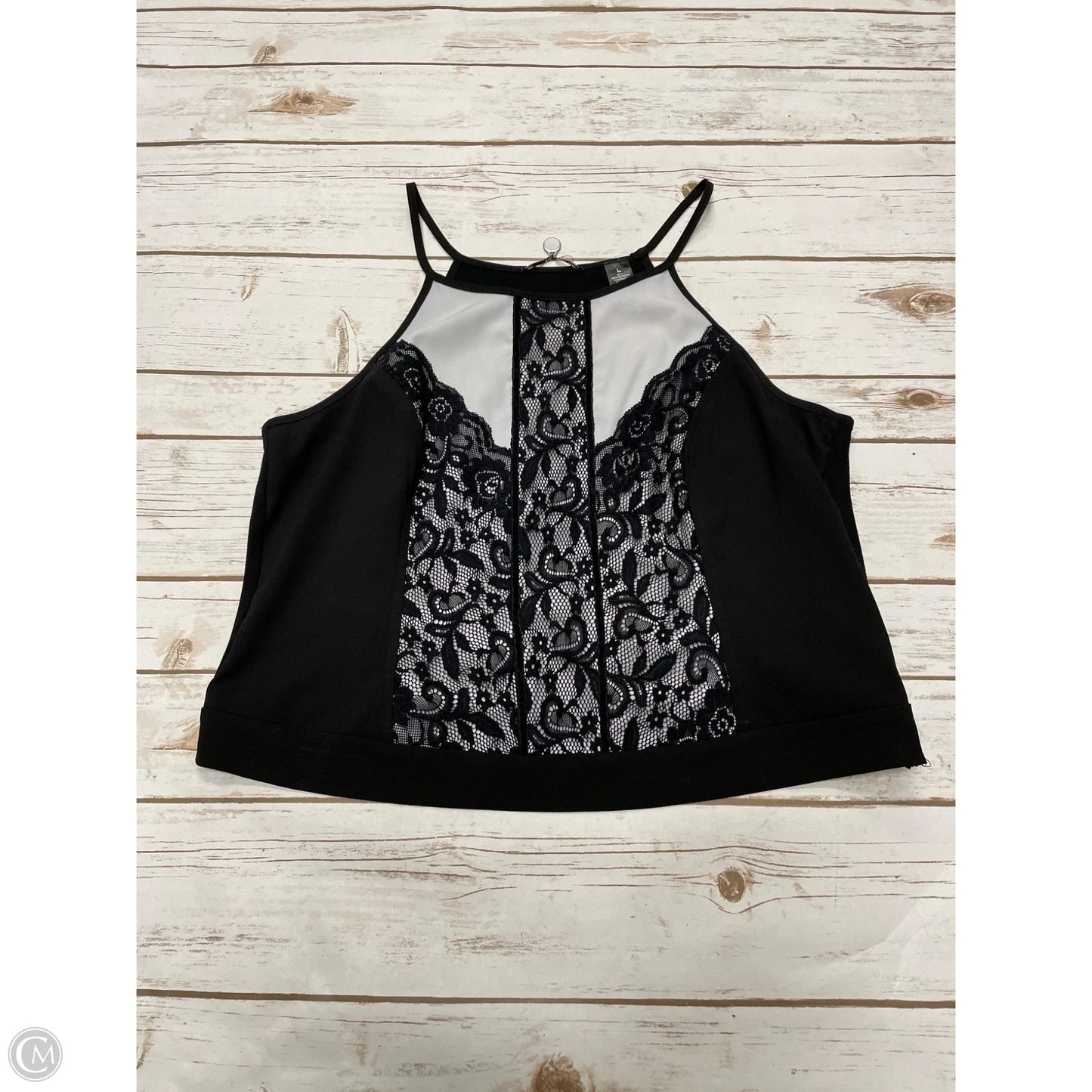 Top Sleeveless Basic By Bke In Black & White, Size: L