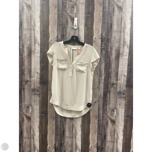 Top Short Sleeve Basic By New York And Co In Cream, Size: Xs