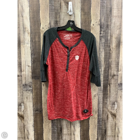 Top 3/4 Sleeve By Cme In Grey & Red, Size: Xxl