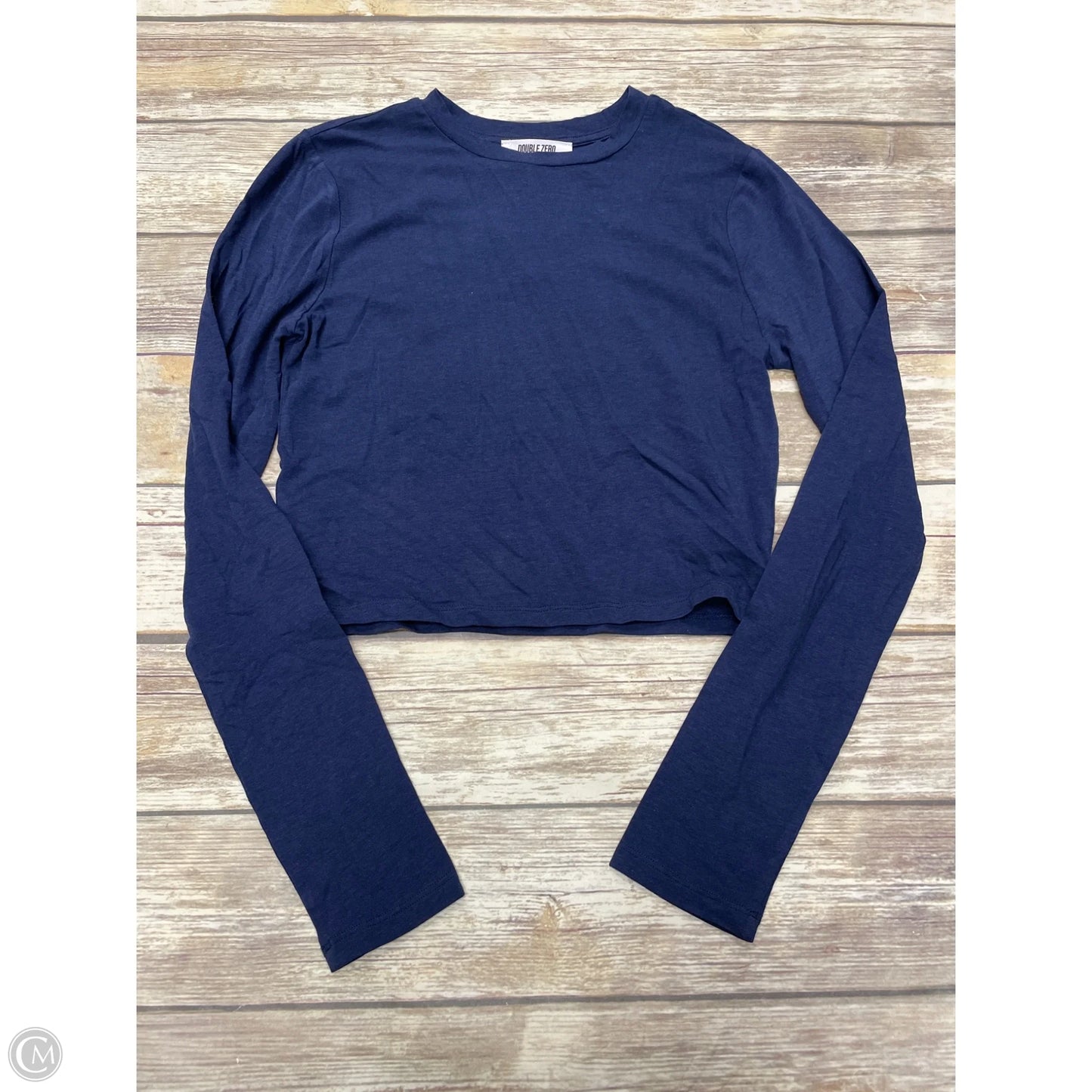 Athletic Top Long Sleeve Crewneck By Double Zero In Navy, Size: L