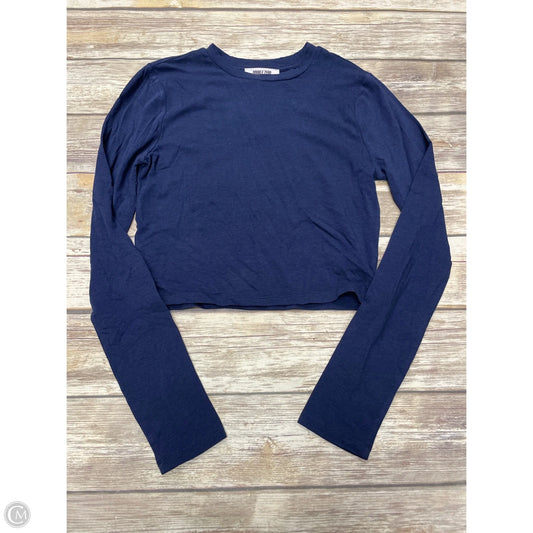 Athletic Top Long Sleeve Crewneck By Double Zero In Navy, Size: L