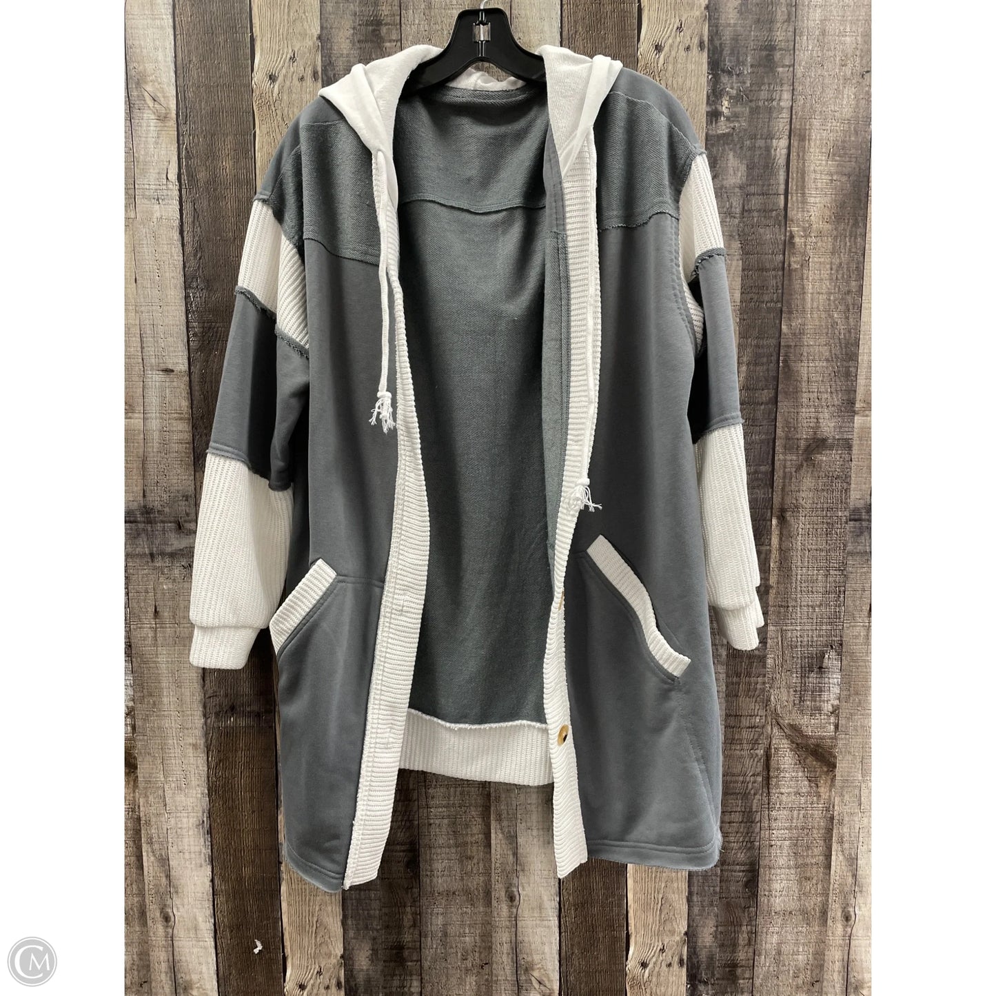 Cardigan By Cme In Grey & White, Size: L