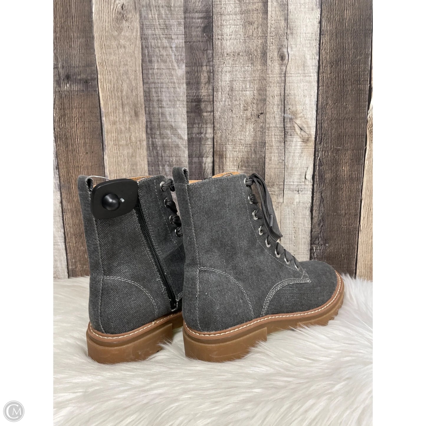 Boots Ankle Flats By Cme In Grey, Size: 8.5