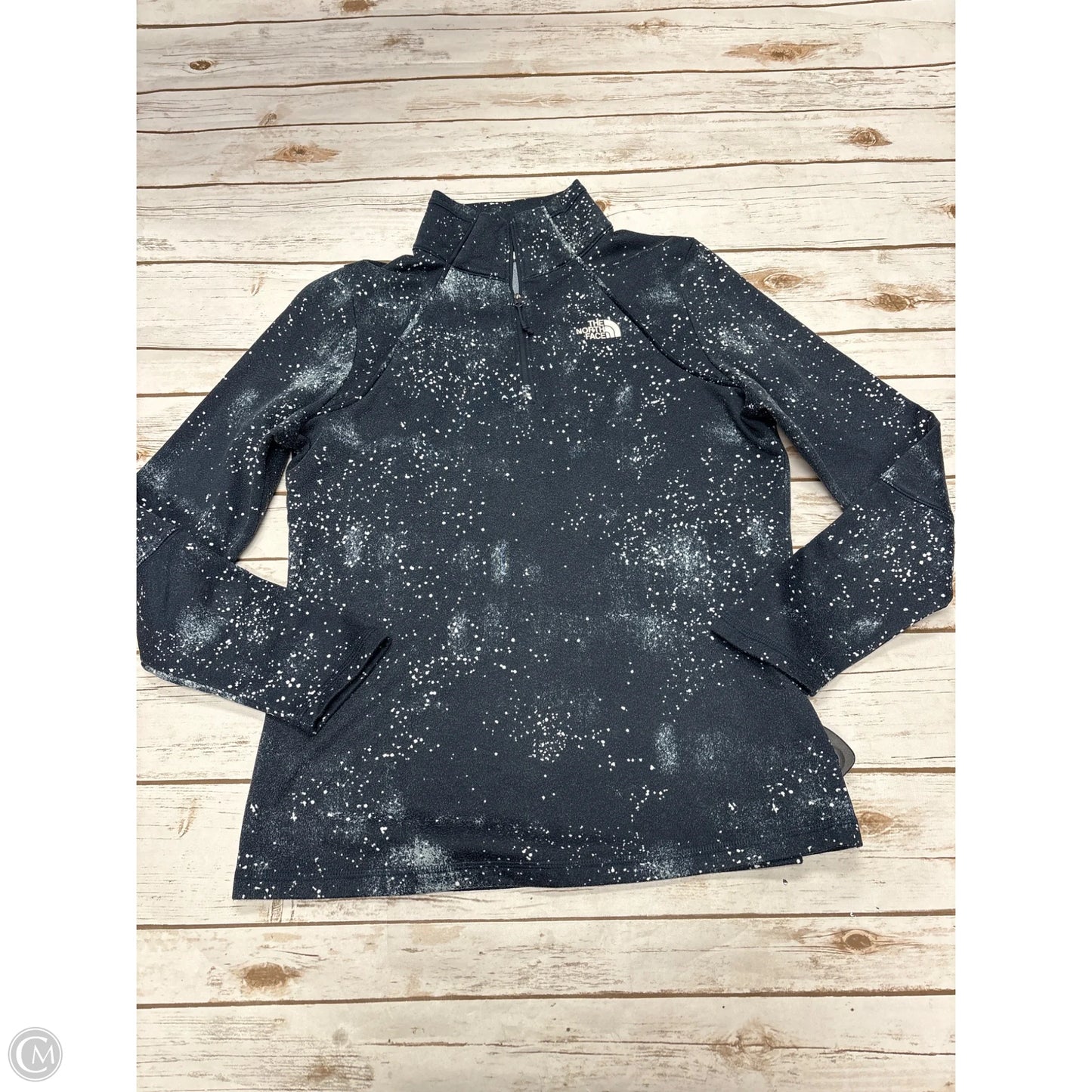 Athletic Top Long Sleeve Collar By The North Face In Blue, Size: L