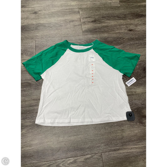 Top Short Sleeve By Old Navy In Green & White, Size: M