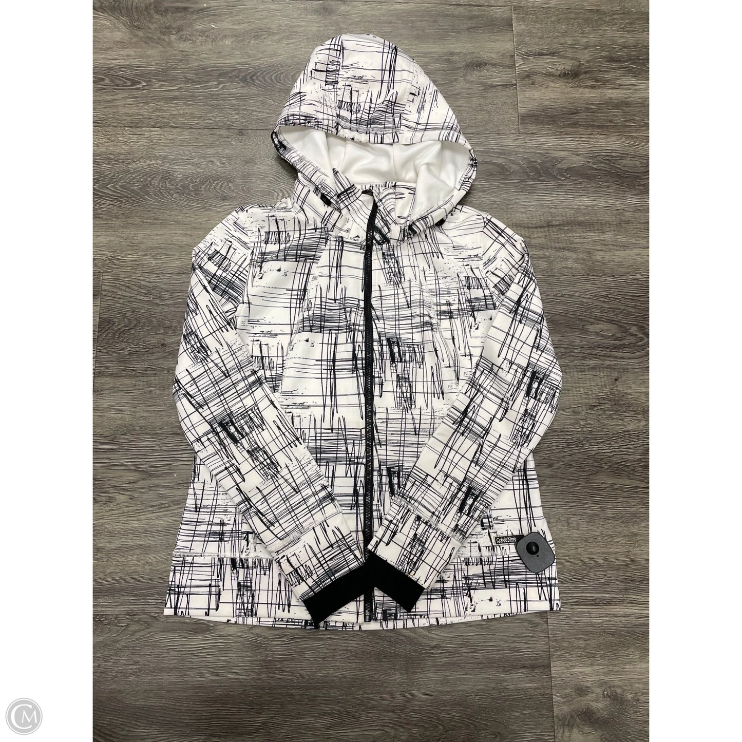 Athletic Jacket By Calvin Klein In White, Size: M