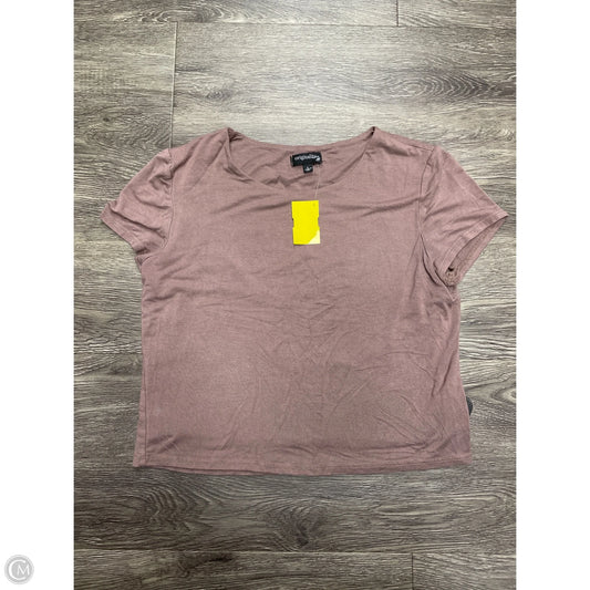 Top Short Sleeve By Originality In Mauve, Size: L