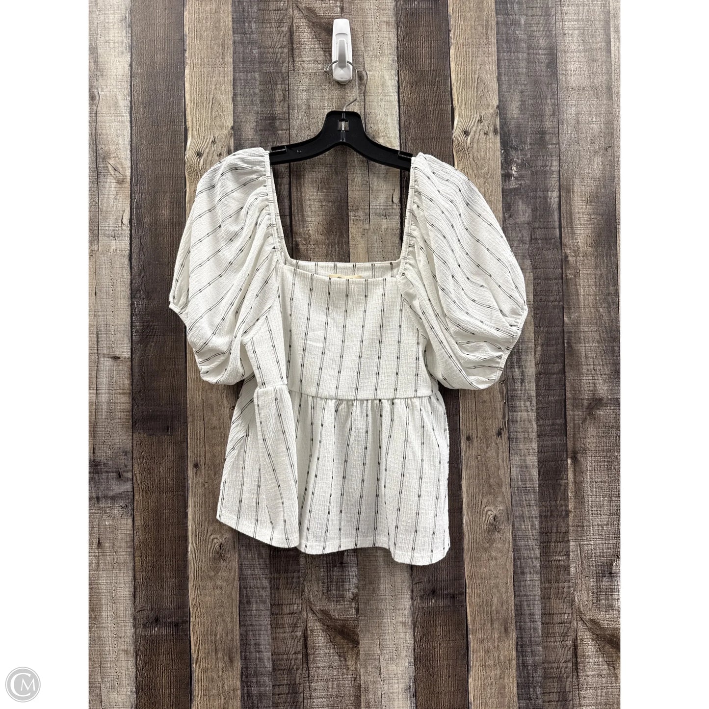 Top Short Sleeve By Madewell In Striped Pattern, Size: S